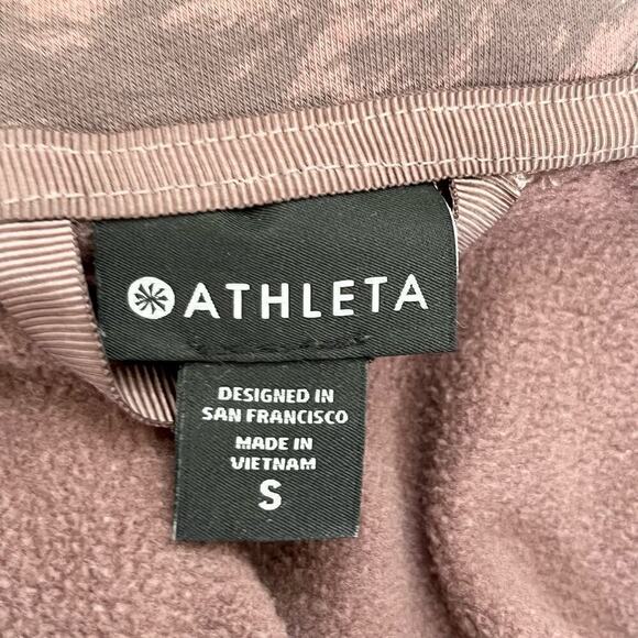 Athleta Triumph Printed Hoodie in Smoked Almond Brown Lynx Purple Print, Small - Picture 5 of 11